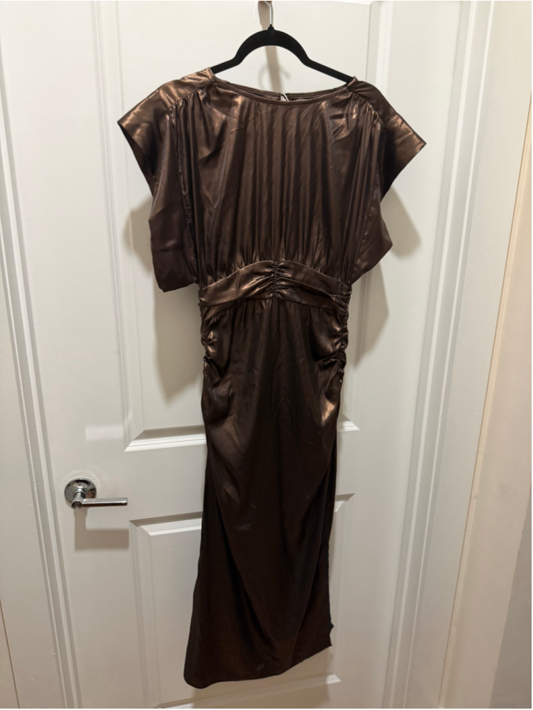 Misa Los Angeles Bronze Midi Dress Xs